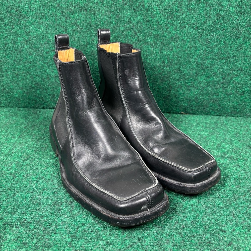 Gianni Versace Womens Shoe Black Patent Leather Square Toe Vintage Size 9 (39.5)